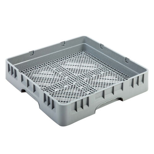 Gray plastic storage tray