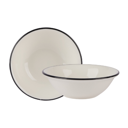 Modest Black Edge Oatmeal Bowl