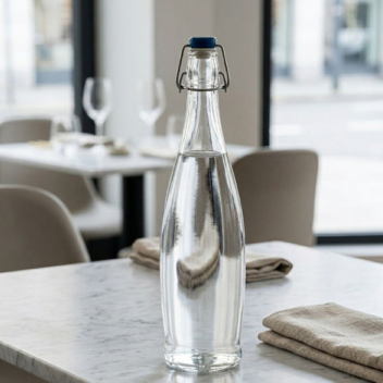 glass bottle filled with water