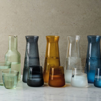 Carafes and Decanters filled with water
