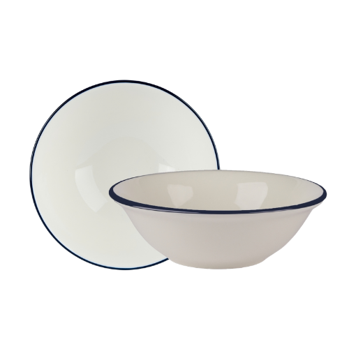 Modest Navy Edge Oatmeal Bowl