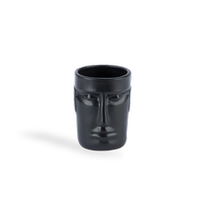 Black Ceramic Maka Tiki Mug