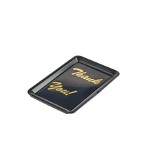 Black Plastic Tip Tray with thank you text
