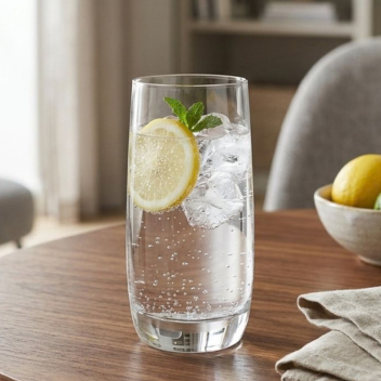 glass of water with lemon and mint